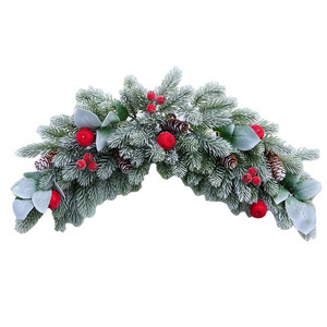 Christmas tree decorations wall hanging louvers spray snow horns red berry pine nut garland