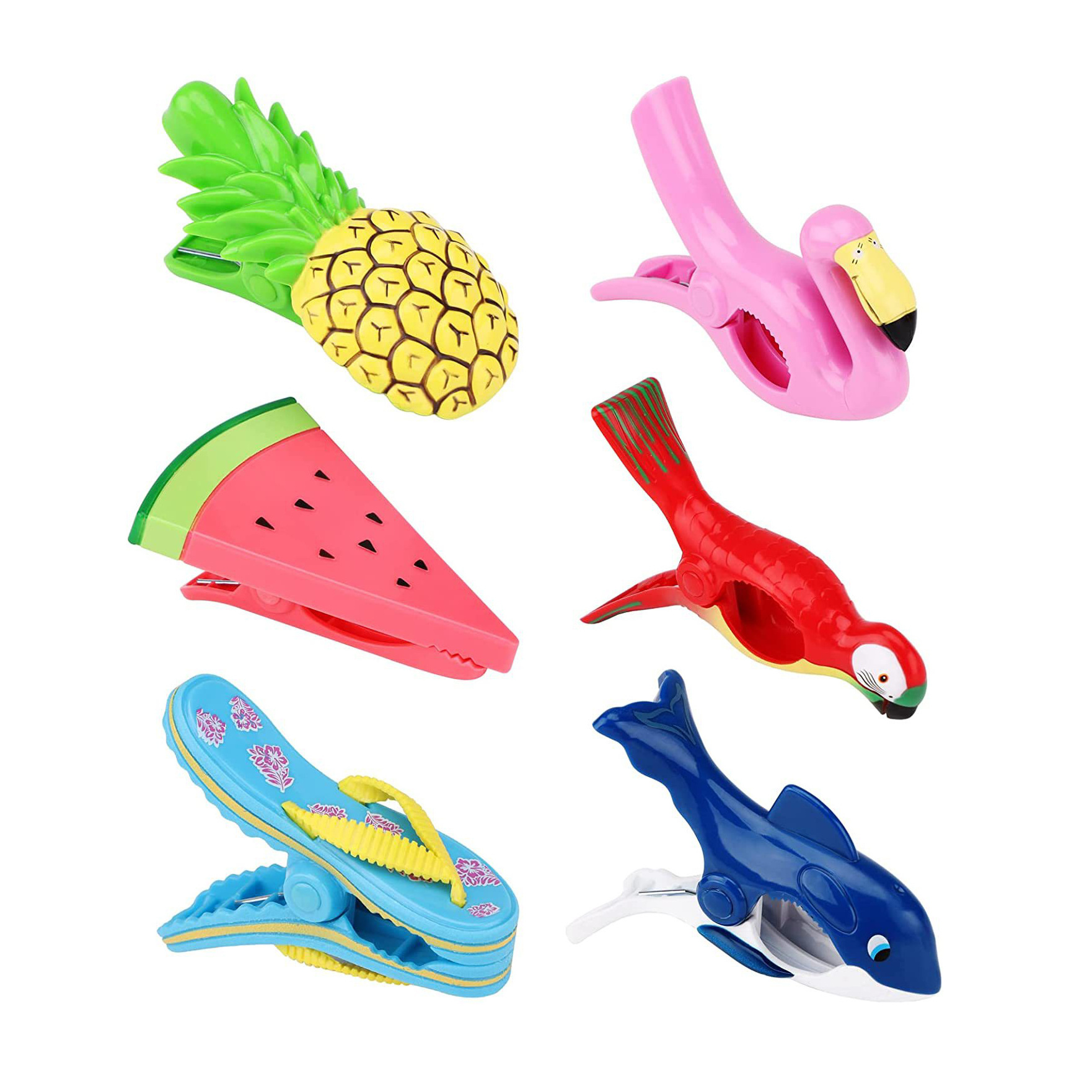 Good selling products summer plastic beach towel clip flamingo animal bath towel clip