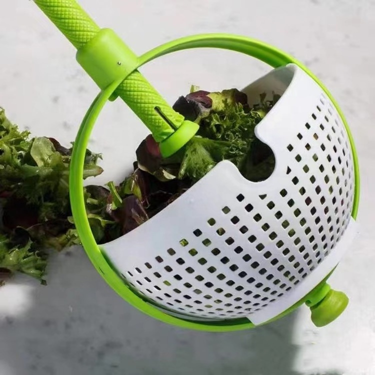 Household vegetable and fruit salad spin cleaning dehydration shake water rotating drain basket