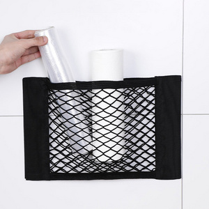 Home kitchen cabinet door garbage bag plastic bag finishing sticky storage bag storage net pocket