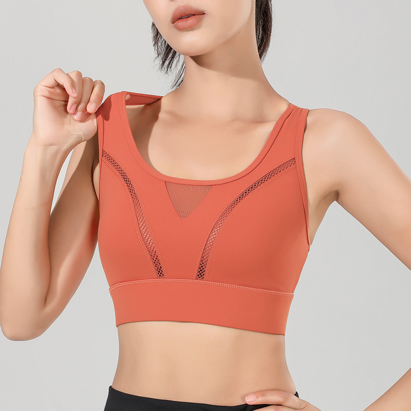 U Neck Running Sportswear Custom Private Label Yoga Bra Women Width Shoulder Strap Open Back Sports Bra