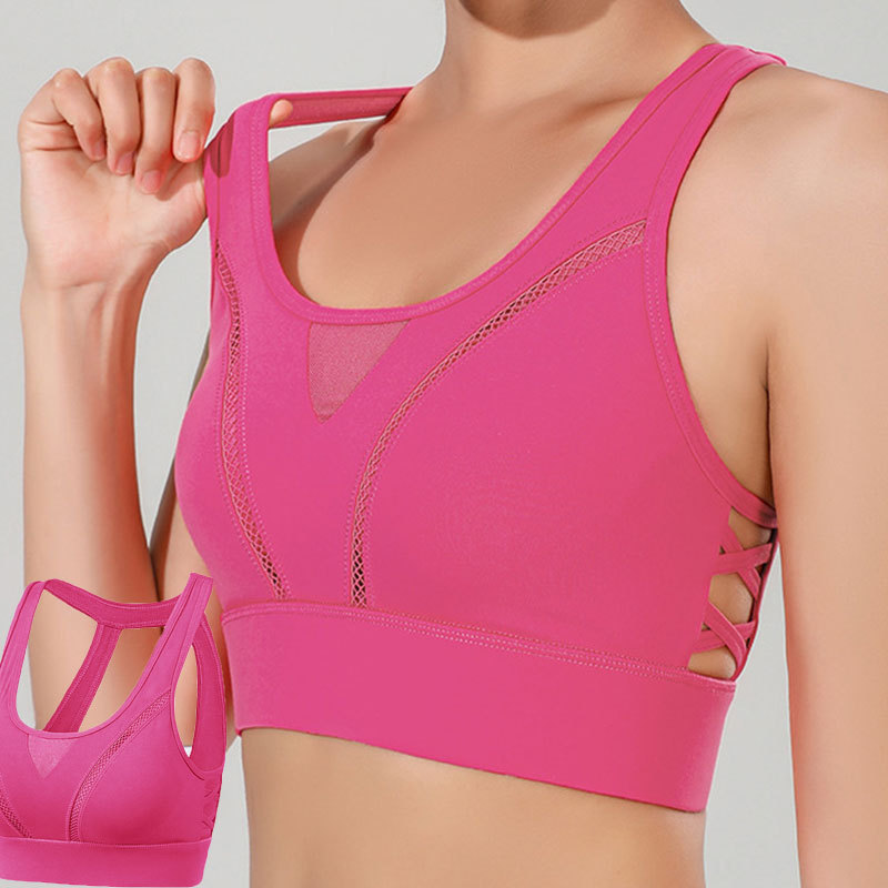 U Neck Running Sportswear Custom Private Label Yoga Bra Women Width Shoulder Strap Open Back Sports Bra