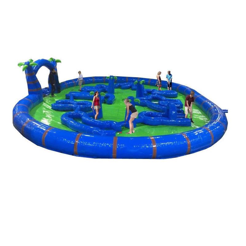 customized outdoor Giant inflatable crazy golf Fence kids adult carnival Game For Sale inflatable mini golf obstacles sport game