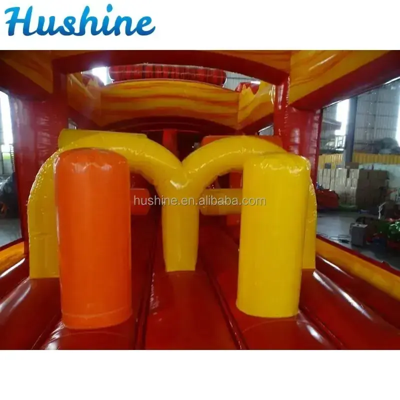 commercial inflatable bouncy castle with slide 40ft volcano inflatable obstacle course for sale