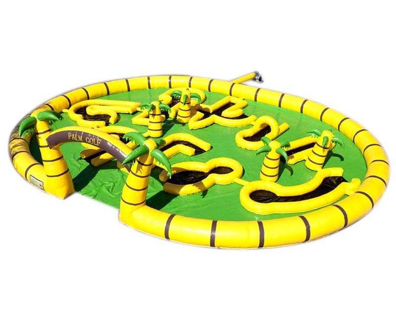 customized outdoor Giant inflatable crazy golf Fence kids adult carnival Game For Sale inflatable mini golf obstacles sport game