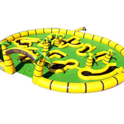 customized outdoor Giant inflatable crazy golf Fence kids adult carnival Game For Sale inflatable mini golf obstacles sport game