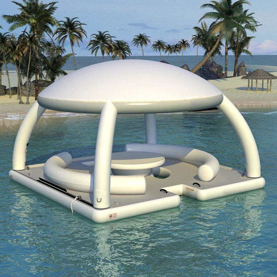 swimming float in water outdoor for 6 persons inflatable sofa Seated dock platform Water Lounge Raft Inflatable Floating Island