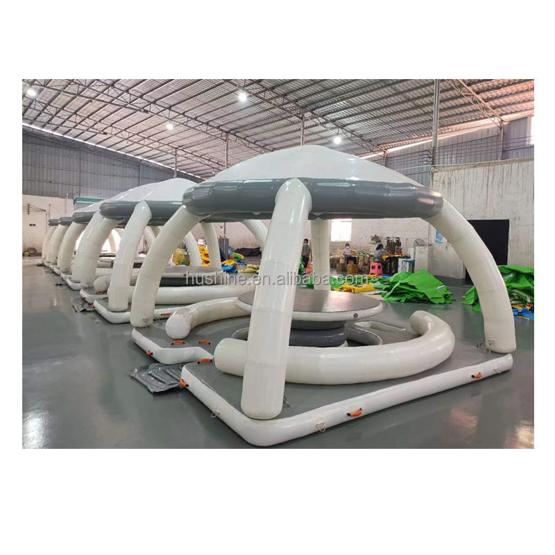 swimming float in water outdoor for 6 persons inflatable sofa Seated dock platform Water Lounge Raft Inflatable Floating Island