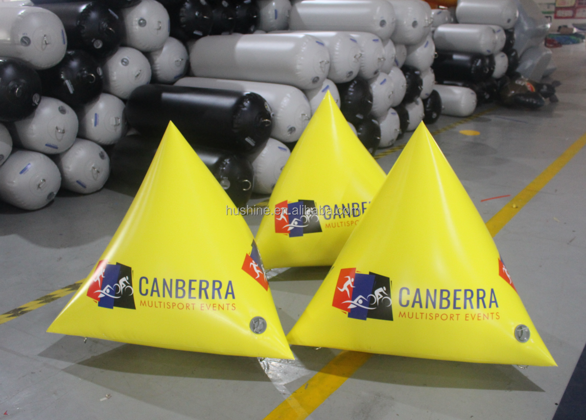 bouee gonflable large Triangle Water Race Marker For Water Sport Events Custom Logo Swim floating inflatable buoy