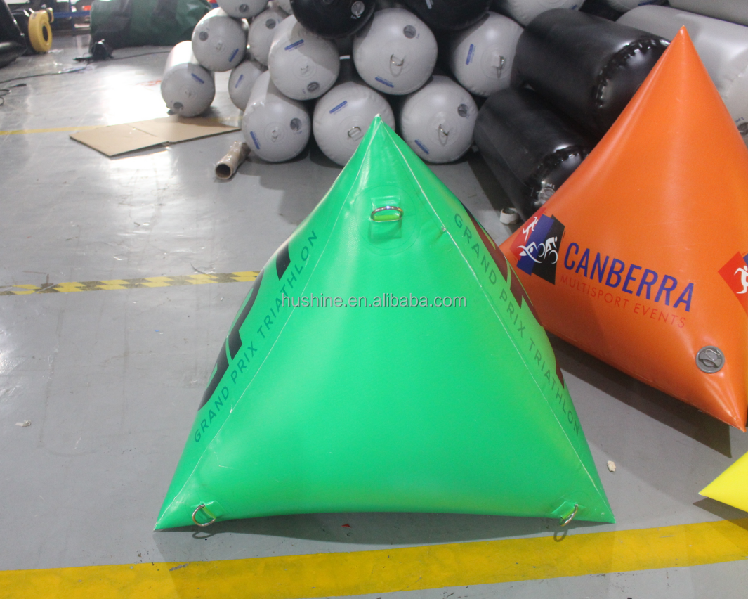 bouee gonflable large Triangle Water Race Marker For Water Sport Events Custom Logo Swim floating inflatable buoy