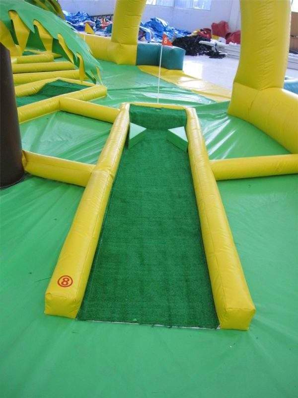 customized outdoor Giant inflatable crazy golf Fence kids adult carnival Game For Sale inflatable mini golf obstacles sport game