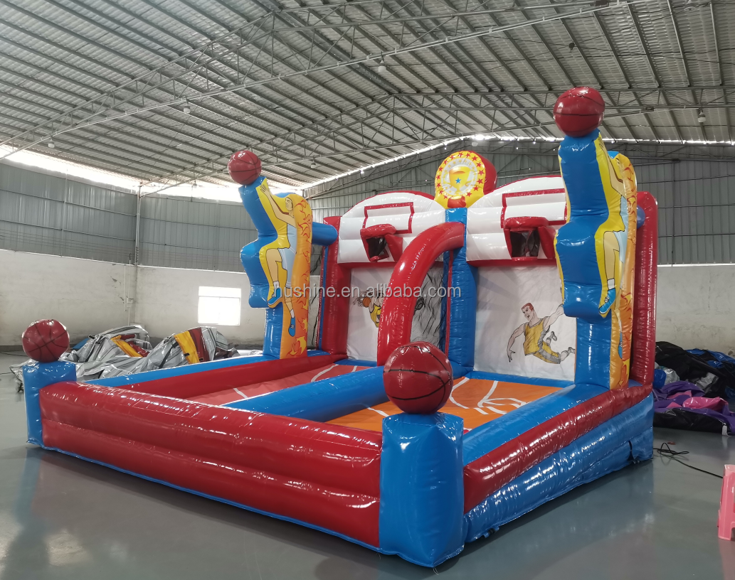 interactive sport backyard games Fast-paced Carnival Competitive Shooting Stars Inflatable Game Basketball Shoot Out Game