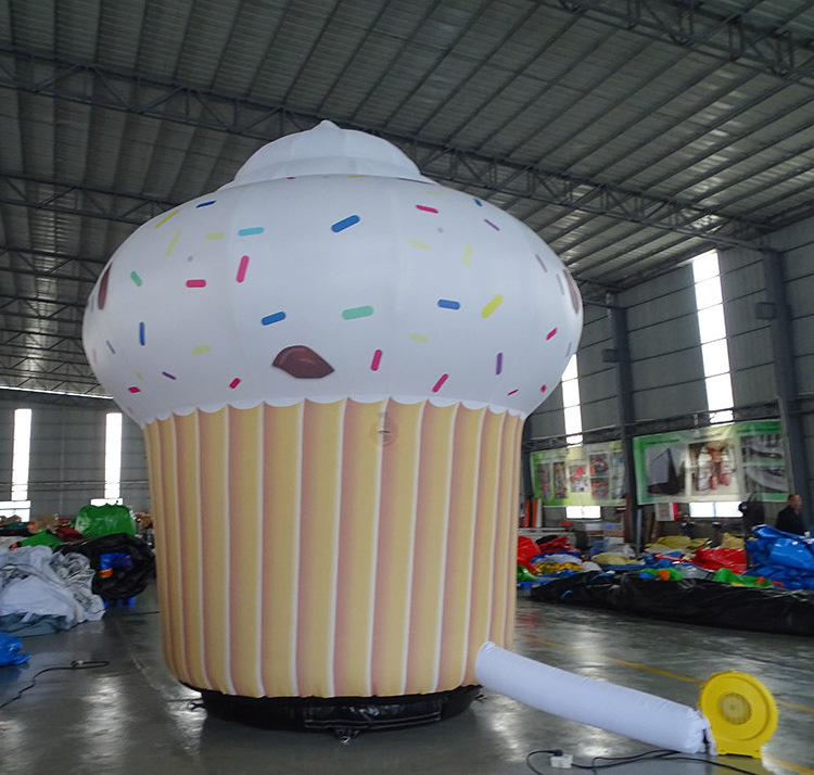 Shopping mall inflatable cupcake model party decoration inflatable candy cake for advertising