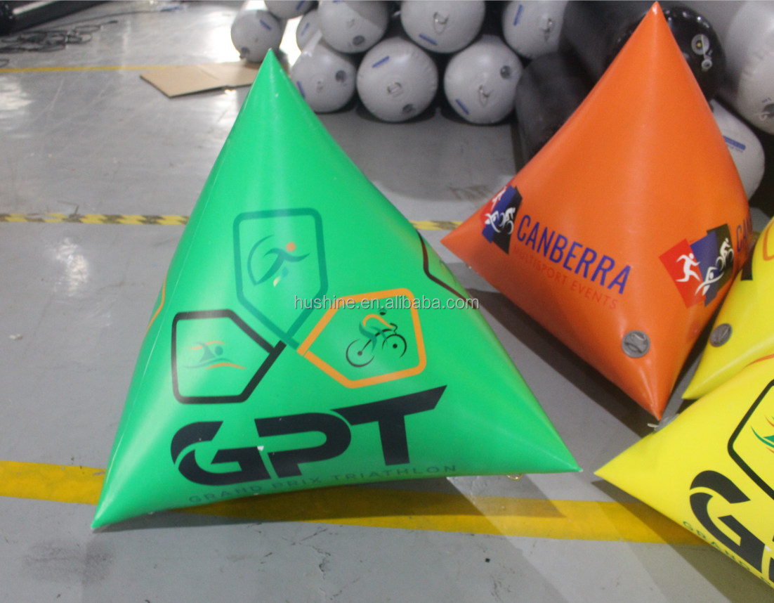 bouee gonflable large Triangle Water Race Marker For Water Sport Events Custom Logo Swim floating inflatable buoy