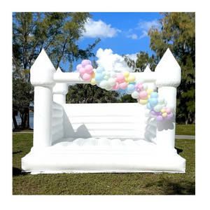 Commercial adults kids pastel party moon walk bouncer inflatable white wedding bouncy jumping castle white bounce house for sale