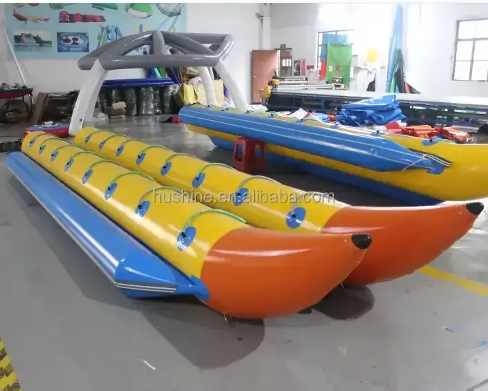 customized  8 10 12 person banana inflable Water Sports inflatable flying fish banana boat inflatable banana boat