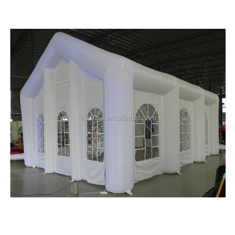 Large White inflatable church tent LED Light blow up 20x40 portable pvc Outdoor party wedding inflatable marquee tent