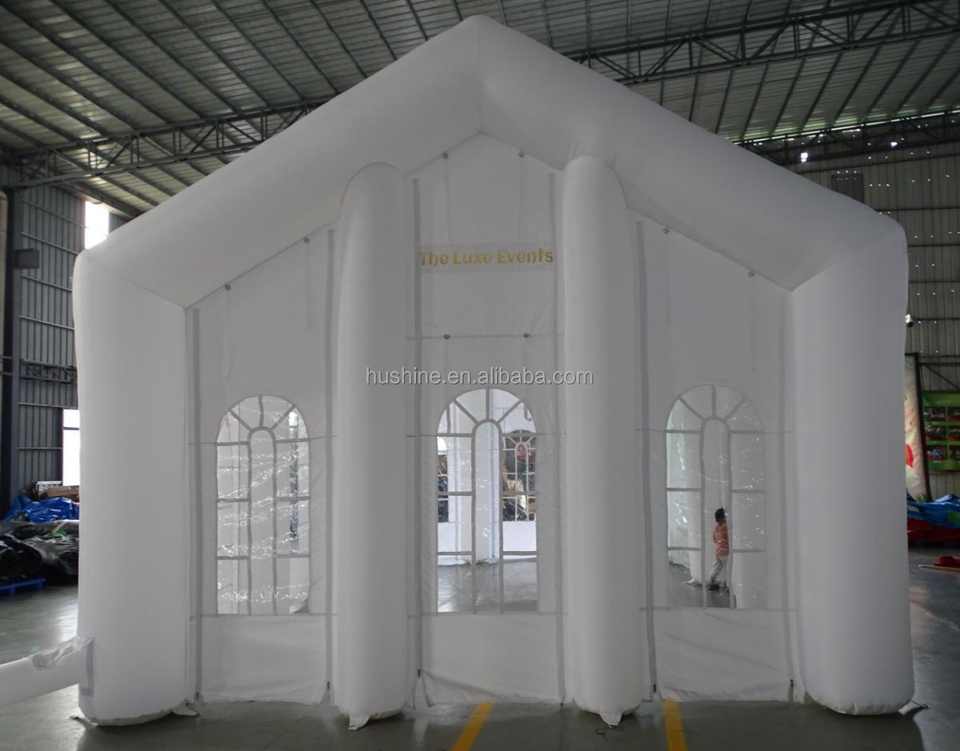 Large White inflatable church tent LED Light blow up 20x40 portable pvc Outdoor party wedding inflatable marquee tent