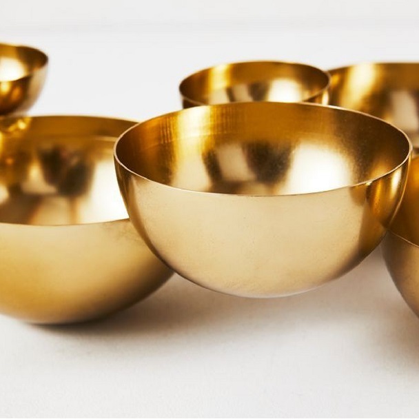 Tableware Decorative Serving Bowl Gold Antique Finished Mixing Bowls For Kitchen Hotel Dinner Party Table Decoration