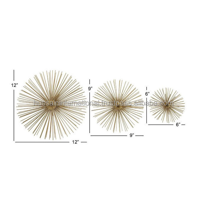 Hanging 3 Piece Metal Wire Star Wall Decor Set For Home And Christmas Decor