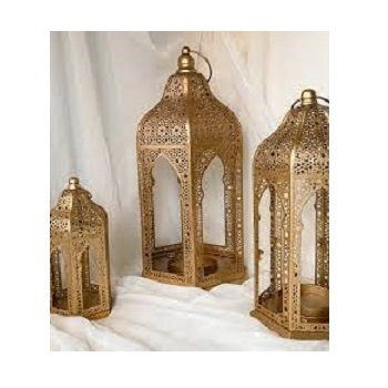 Gold Polished Home Decoration & Wedding Party Decoration Hanging Candle Lantern Antique Moroccan Designer Candle Lantern