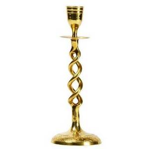 Spiral Design Stand Gold Polished Candle Holder Shiny Polished Home Hotel Table Ware Decoration Candle Holder Made in India