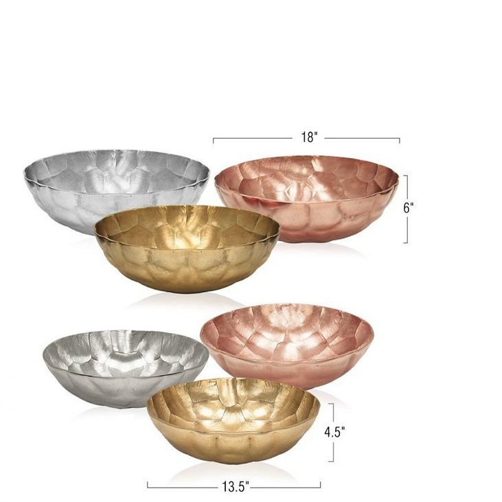 Tableware Decorative Serving Bowl Gold Antique Finished Mixing Bowls For Kitchen Hotel Dinner Party Table Decoration