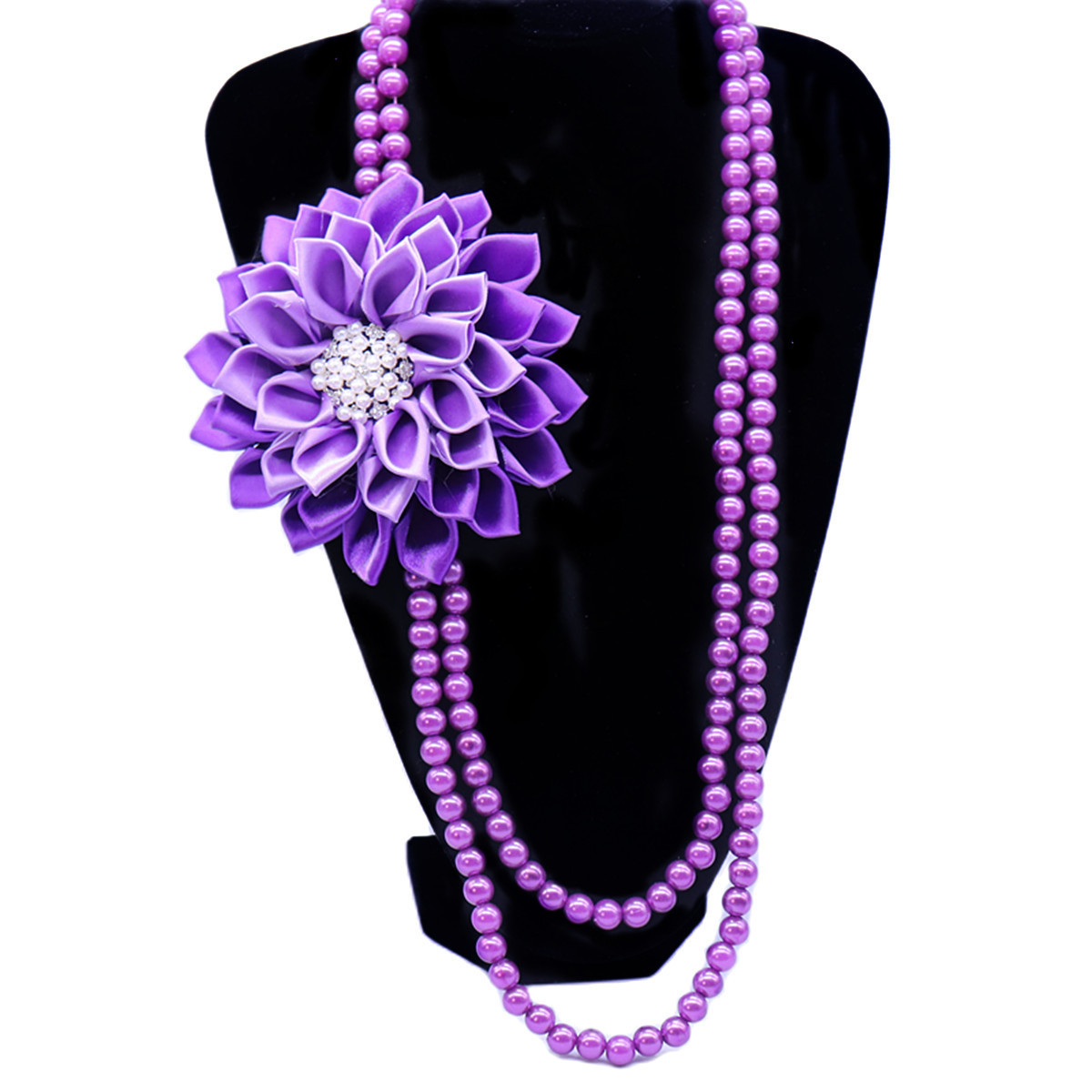 Greek Delta Sigma Theta Inspired Dainty Violet Flower Pin Decorated Soror DST Purple Chain Making Women Necklace