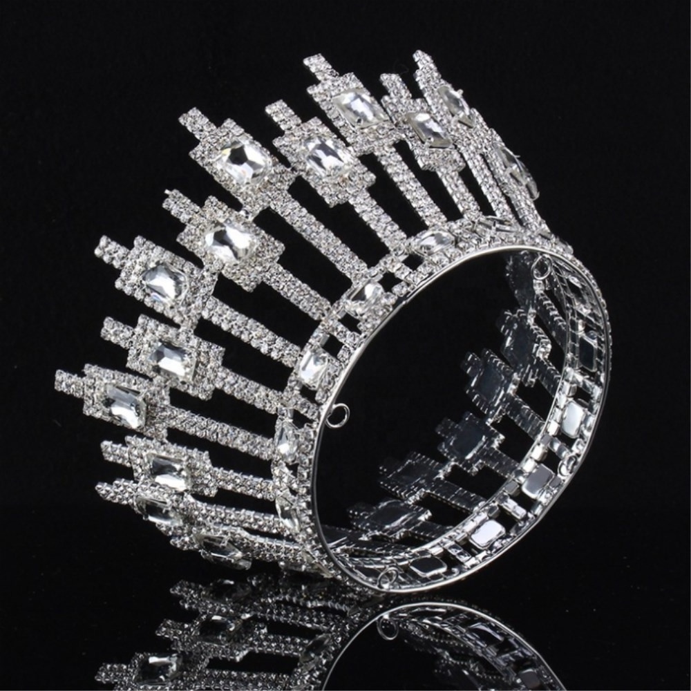 Unique design big queen tiara pageant crystal rhinestone crown