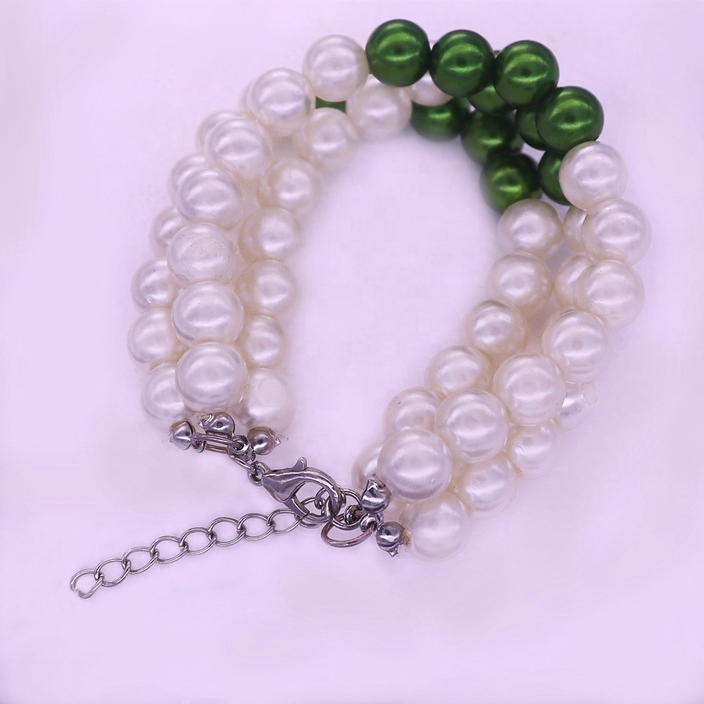 HUSURU jewelry wholesale new design mutil green white ABS pearl bracelet greek letter Iota Phi Lambda sorority bracelet