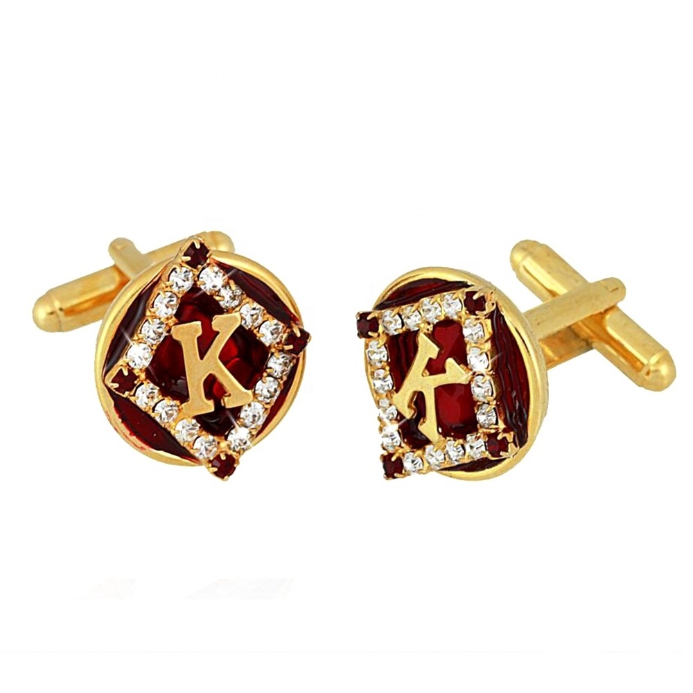 Alpha psi crystal fraternity greek enamel custom lapel and studs cuff links for brothers jewelry