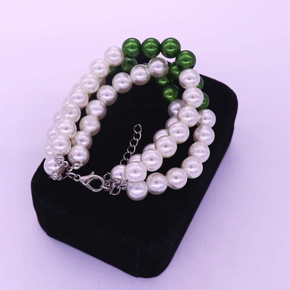 HUSURU jewelry wholesale new design mutil green white ABS pearl bracelet greek letter Iota Phi Lambda sorority bracelet