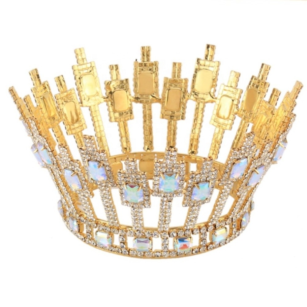 Unique design big queen tiara pageant crystal rhinestone crown