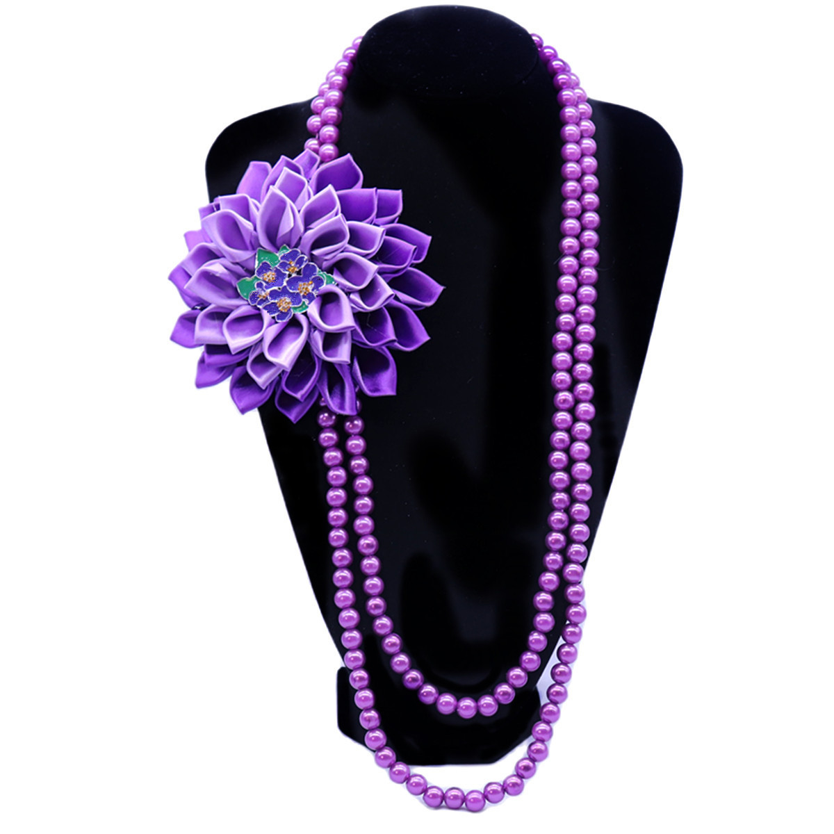 Greek Delta Sigma Theta Inspired Dainty Violet Flower Pin Decorated Soror DST Purple Chain Making Women Necklace