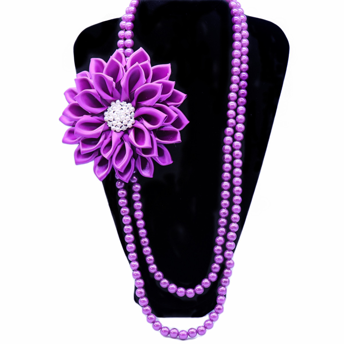 Greek Delta Sigma Theta Inspired Dainty Violet Flower Pin Decorated Soror DST Purple Chain Making Women Necklace