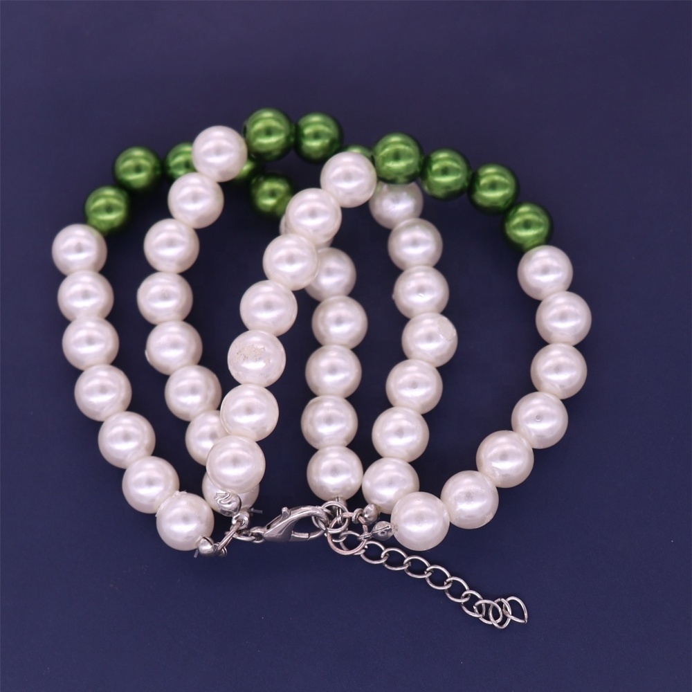 HUSURU jewelry wholesale new design mutil green white ABS pearl bracelet greek letter Iota Phi Lambda sorority bracelet