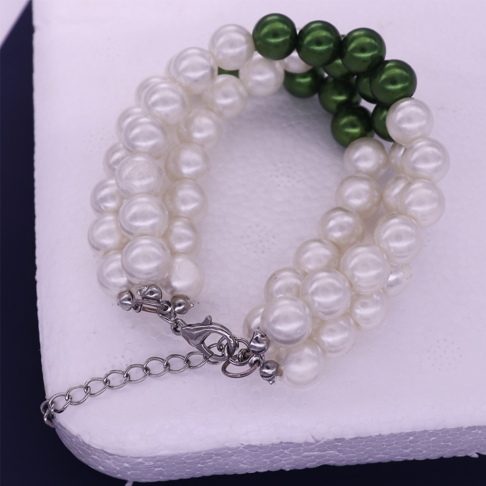 HUSURU jewelry wholesale new design mutil green white ABS pearl bracelet greek letter Iota Phi Lambda sorority bracelet