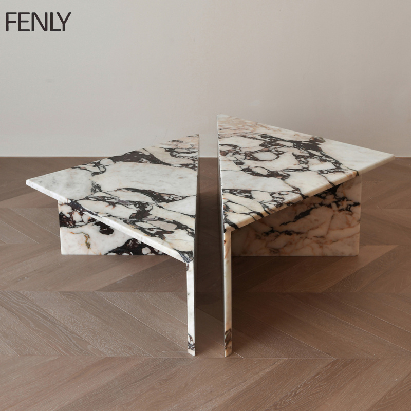 Italian Design Table Living Room Coffee Modern Centre Natural Marble Coffee Table Set Luxury Triangle Coffee Table