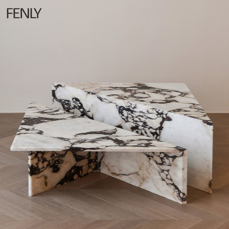 Italian Design Table Living Room Coffee Modern Centre Natural Marble Coffee Table Set Luxury Triangle Coffee Table