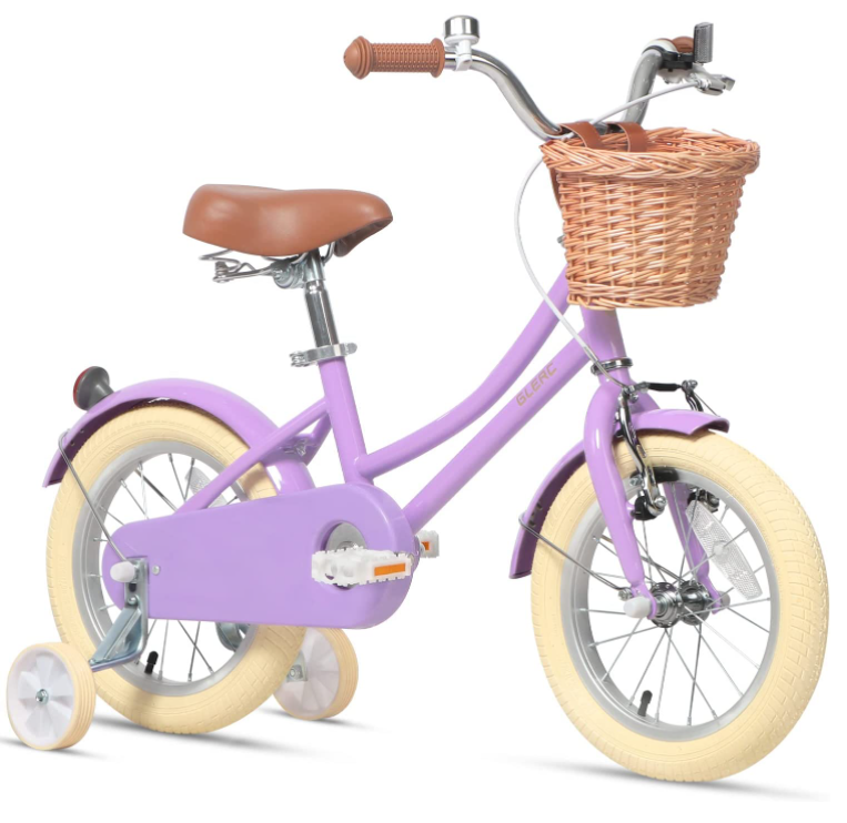 Kids Girls Pink Bike with Basket for 2 to 7 Years Old children / 12 14 16 Inch baby girl cycle with Bell and Training Wheels