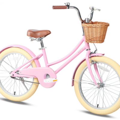 Kids Girls Pink Bike with Basket for 2 to 7 Years Old children / 12 14 16 Inch baby girl cycle with Bell and Training Wheels