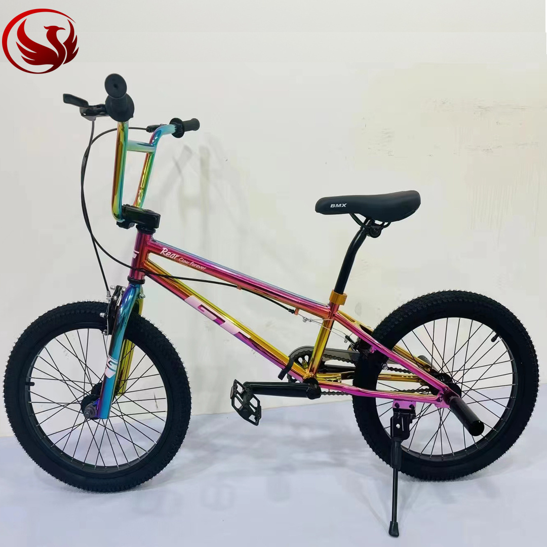 factory custom plating color oilslick stunt bmx chromoly bike bicycle,bicicleta bmx bike 20 inch freestyle bicycle