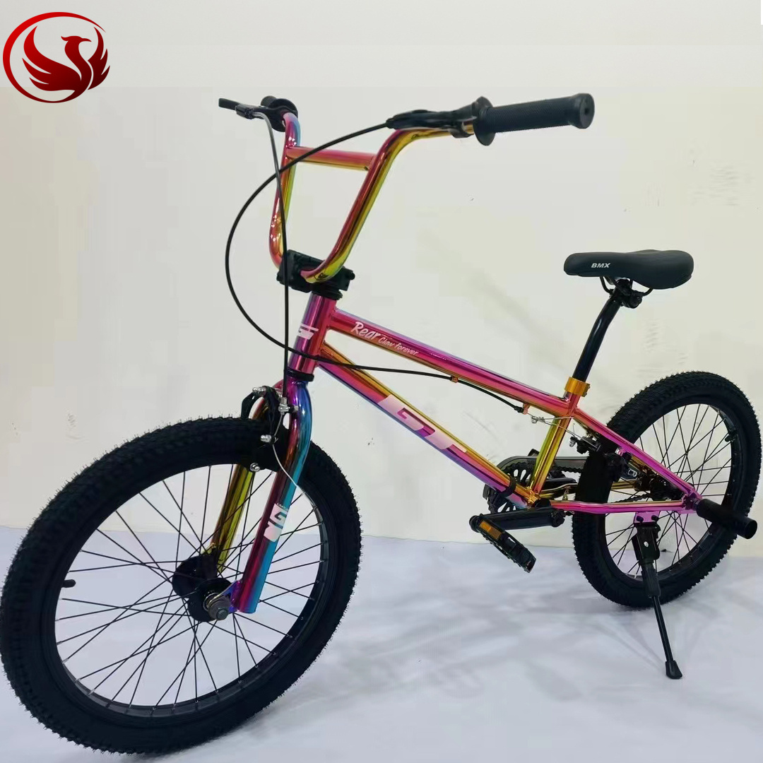 factory custom plating color oilslick stunt bmx chromoly bike bicycle,bicicleta bmx bike 20 inch freestyle bicycle