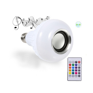 LED Light Bulb with Integrated Bluetooth Speaker 12W LED RGB Colorful Music Light Bulb Speaker