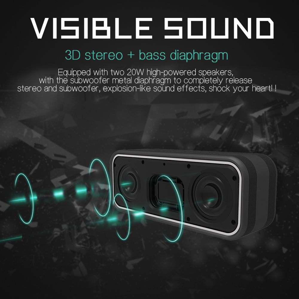 40 Watt V5.0 DSP EQ  TWS TF Card bluetooth speaker portable mini Deep Bass IPX7 Waterproof 40W Portable Speaker