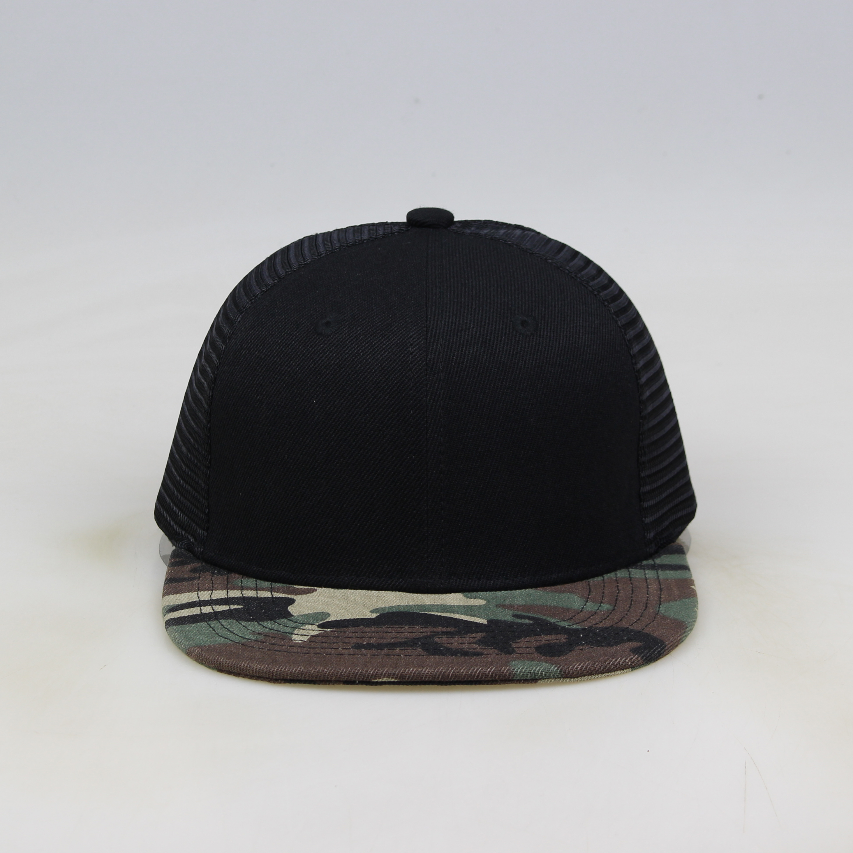 Wholesale High Quality Custom Two Tone Flat Bill Mesh 6 Panel Fitted Nets SnapBack Baseball Cap Blank Adjustable Trucker hat BestSuppliers