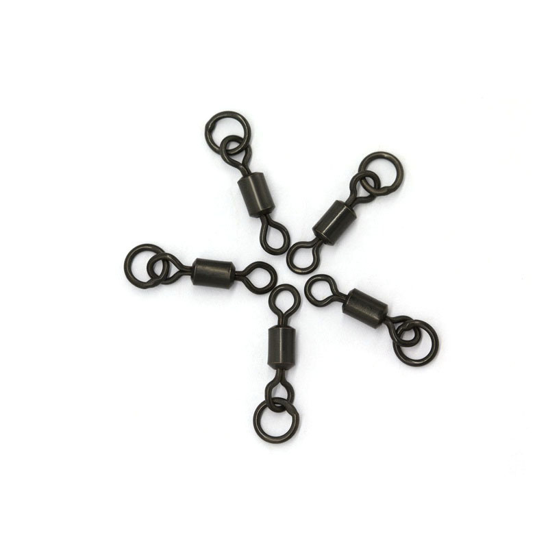 Carp Fishing Rolling Swivels Hair Rig Quick Change Solid Ring Swivels Matt Black Hook Ring Link Ring with Rolling Swivel