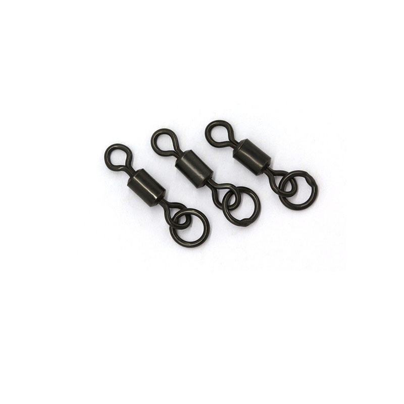 Carp Fishing Rolling Swivels Hair Rig Quick Change Solid Ring Swivels Matt Black Hook Ring Link Ring with Rolling Swivel