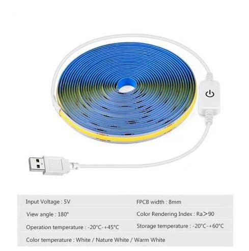 Wholesale Custom dimmer COB Light Strip 5V USB on/off switch COB Led Strip Lights