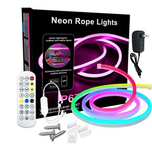 Neon Lights Colorful tuya WiFi BT Music RGB Flexible Silicone Ambient Light Strip Smart DIY digital running strip light